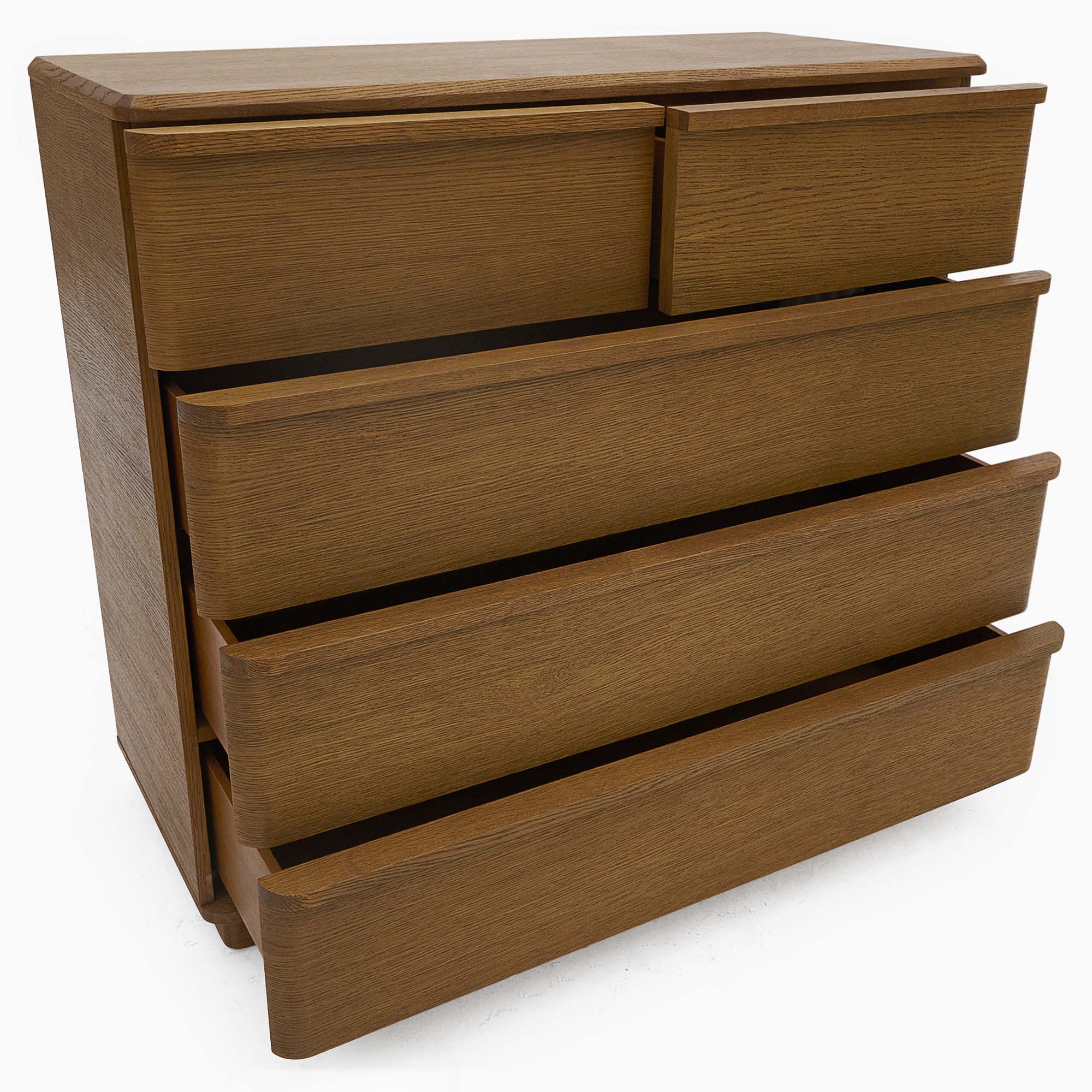 Serene 5 Drawer Cabinet - 3+2 Chest Oak / Oak Veneer Storage Sterling Home 11