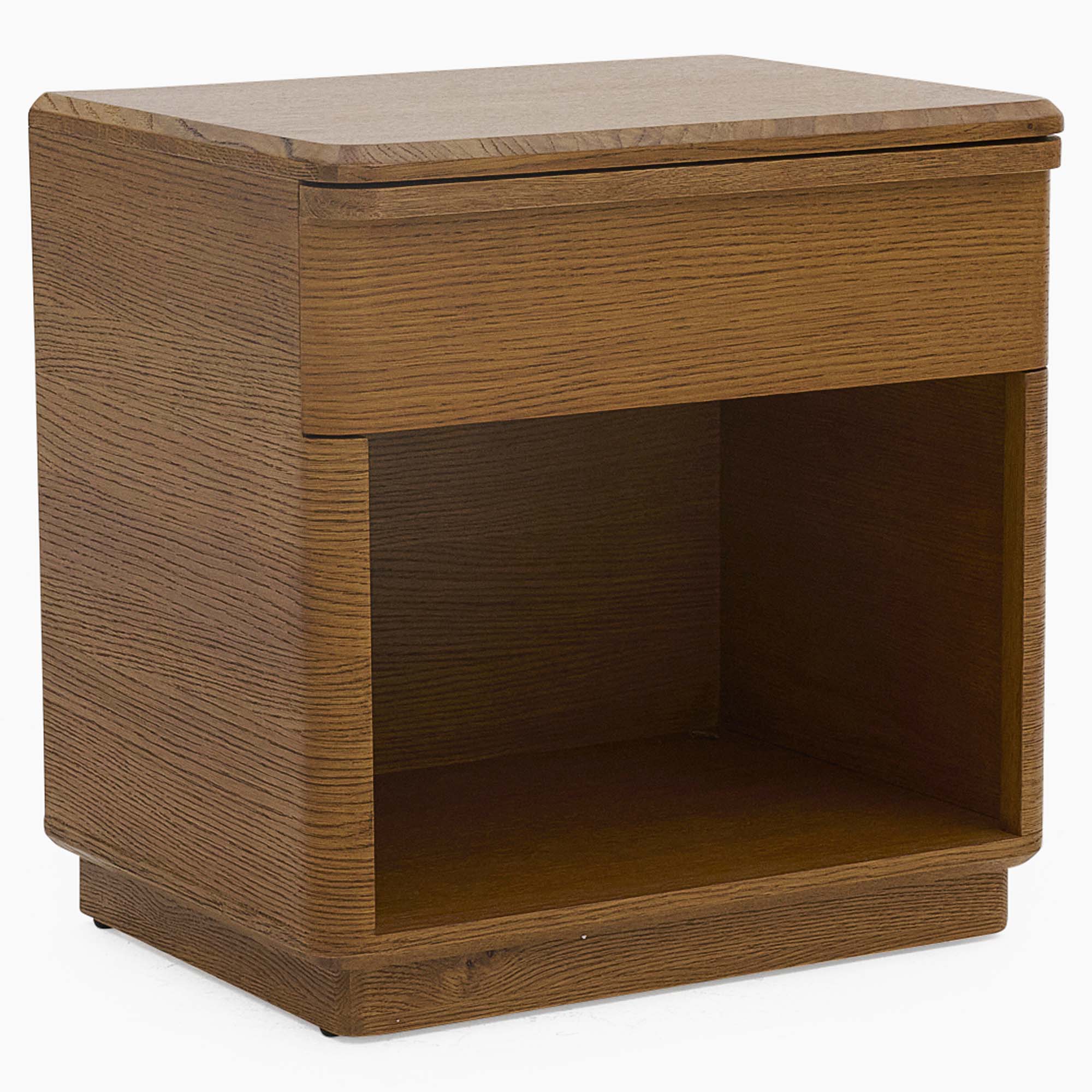 Serene Bedside Cabinet - Night Stand Oak / Oak Veneer Storage Sterling Home 3