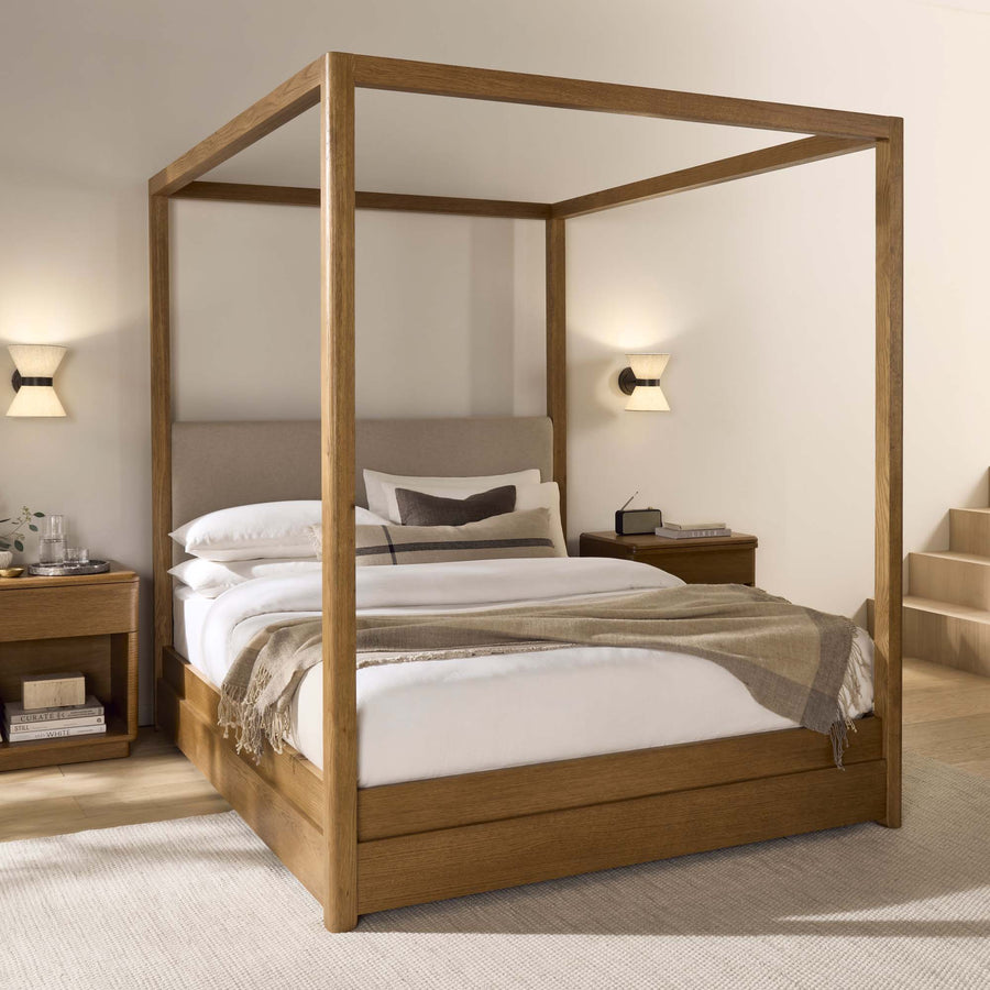 Serene Low Bedframe - 5' Low Food End Bed Oak / Oak Veneer - King Sterling Home 2