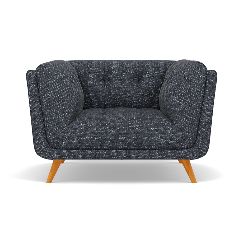 Siena Armchair - Armchair F8 + Cat 60 Sterling Home 4 Hopsack Midnight 70005+Cat 60/24