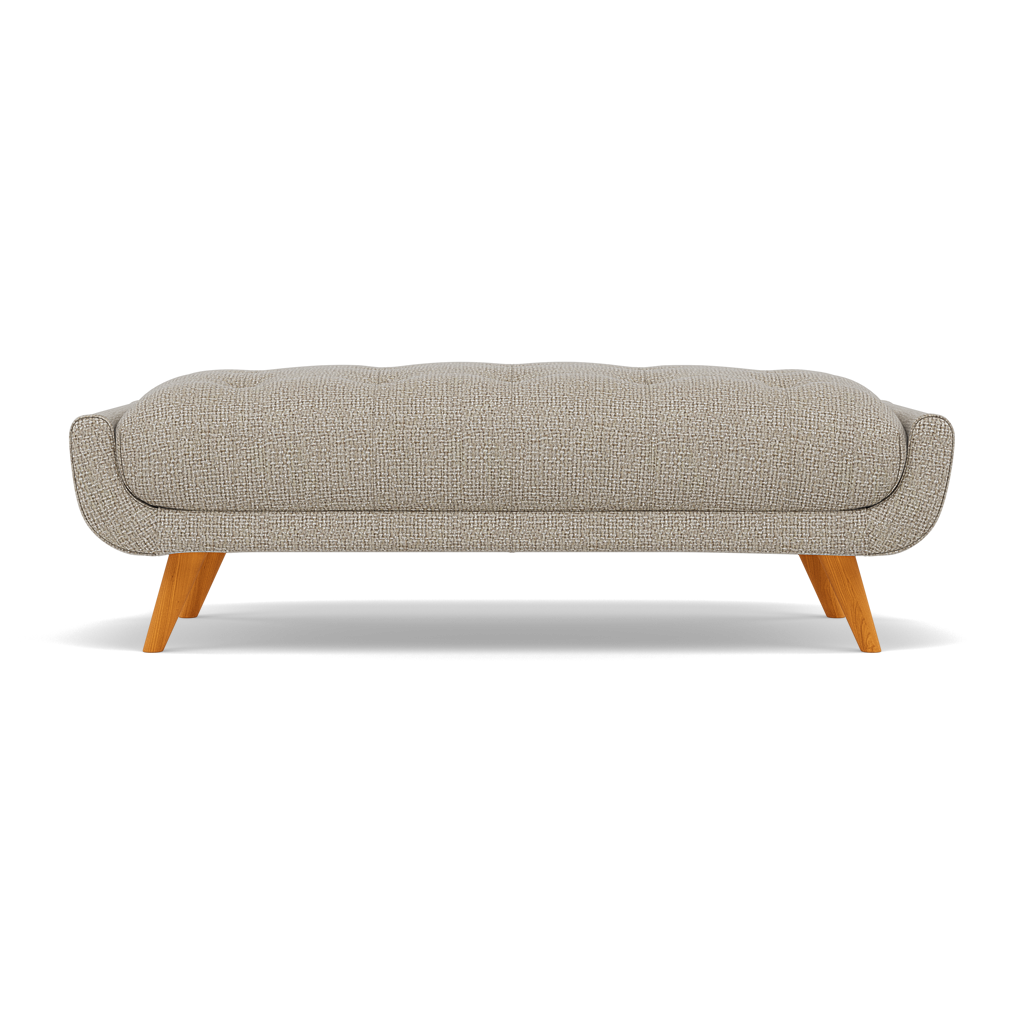 Siena Footstool - Large Footstool F8 + Cat 60 Sterling Home 3 Hopsack Linen 70004+Cat 60/08