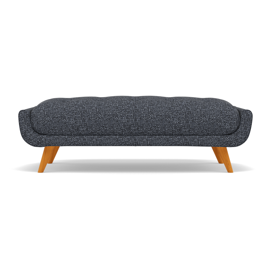 Siena Footstool - Large Footstool F8 + Cat 60 Sterling Home 6 Hopsack Midnight 70005+Cat 60/24