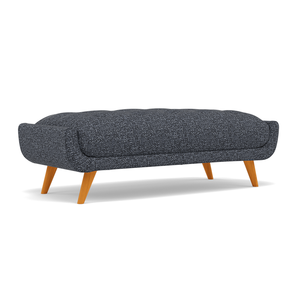 Siena Footstool - Large Footstool F8 — Hopsack Midnight 70005, gallery image 1