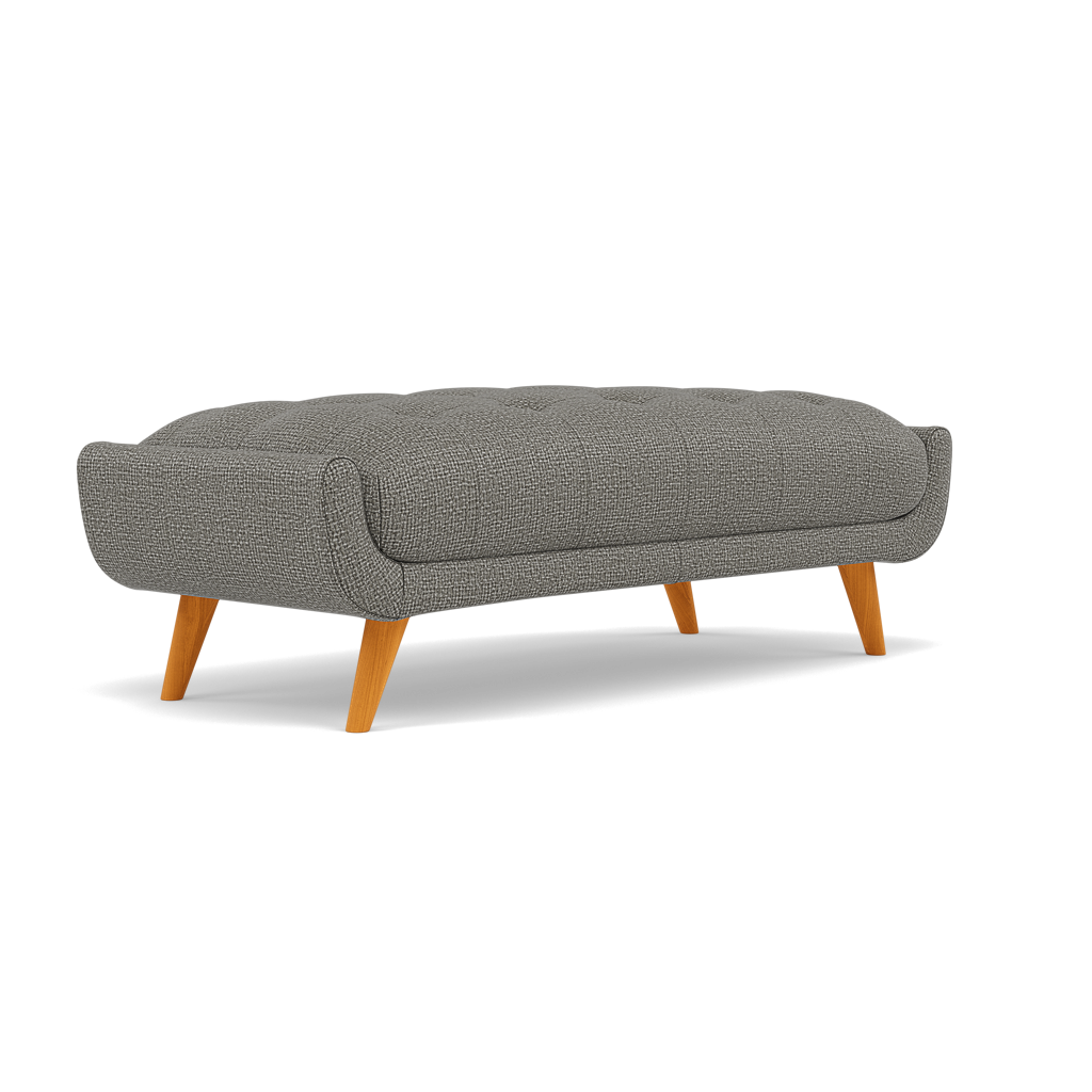Siena Footstool - Large Footstool F8 — Hopsack Platinum 70003, gallery image 3