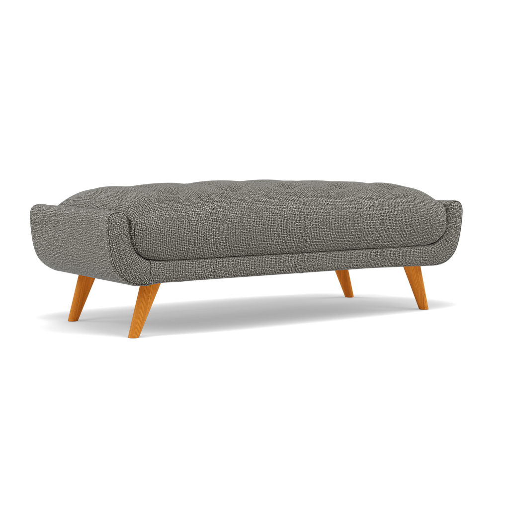 Siena Footstool - Large Footstool F8 — Hopsack Platinum 70003, gallery image 1