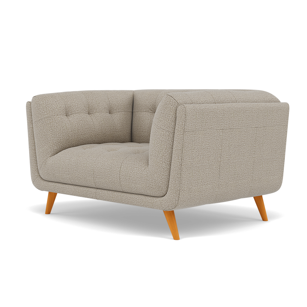 Siena Loveseat - 1.5 Seater Sofa F8 — Hopsack Linen 70004, gallery image 3