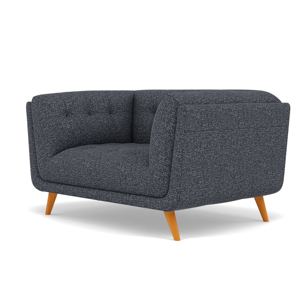 Siena Loveseat - 1.5 Seater Sofa F8 — Hopsack Midnight 70005, gallery image 3