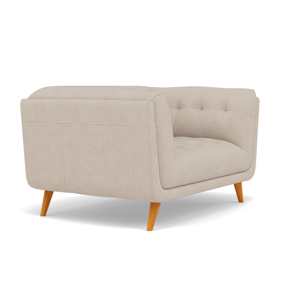 Siena Loveseat - 1.5 Seater Sofa F8 — Hopsack Natural 70002, gallery image 1
