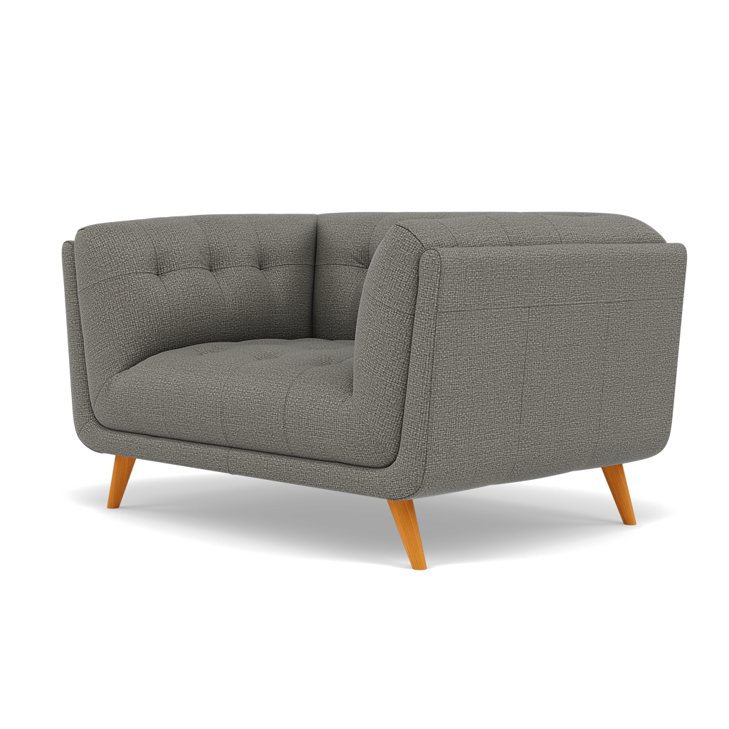 Siena Loveseat - 1.5 Seater Sofa F8 — Hopsack Platinum 70003, gallery image 3