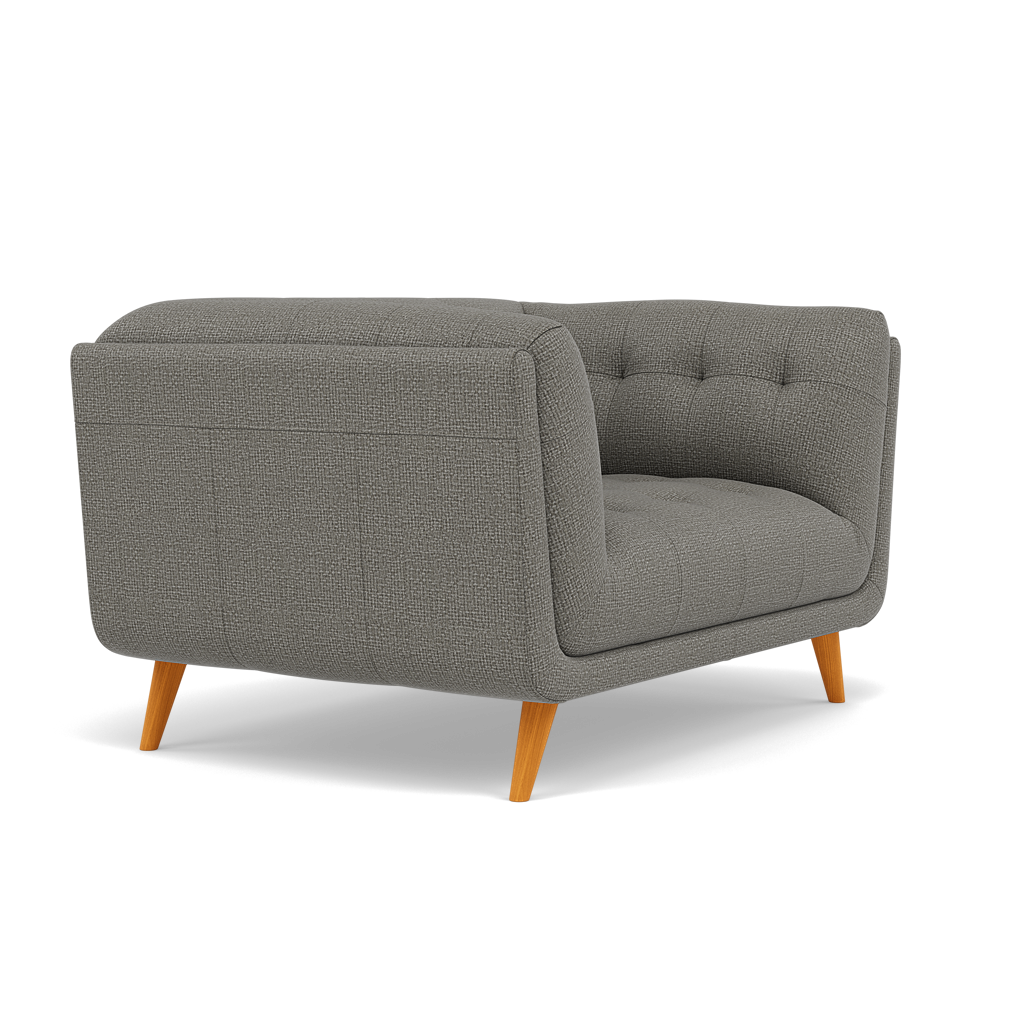 Siena Loveseat - 1.5 Seater Sofa F8 — Hopsack Platinum 70003, gallery image 1