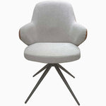 Sierra Swivel Dining Chair - Swivel Dining Chair Grey Fabric / Congac Leather Look Chairs Sterling Home 1