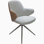 Sierra Swivel Dining Chair - Swivel Dining Chair Grey Fabric / Congac Leather Look Chairs Sterling Home 3