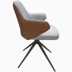 Sierra Swivel Dining Chair - Swivel Dining Chair Grey Fabric / Congac Leather Look Chairs Sterling Home 4