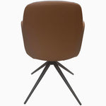 Sierra Swivel Dining Chair - Swivel Dining Chair Grey Fabric / Congac Leather Look Chairs Sterling Home 6