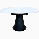 Sierra Motion Dining Table - Motion Table White Sintered Stone / Black Powder Coat Metal Base Tables Sterling Home 3