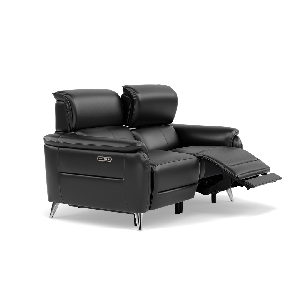 Sol 2 Seater Recliner Sofa - 2 Seater Power Recliner Sofa with Head Tilt Cat 55 — Cat-55/72 New Club Dark Grey, gallery image 1