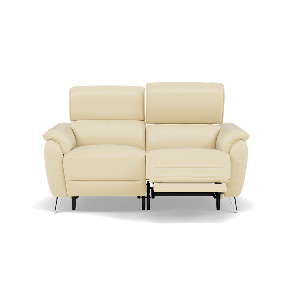 Sol 2 Seater Recliner Sofa - 2 Seater Power Recliner Sofa with Head Tilt Cat 60 Sterling Home 1 Cat-60/02 Montana Cool Cream