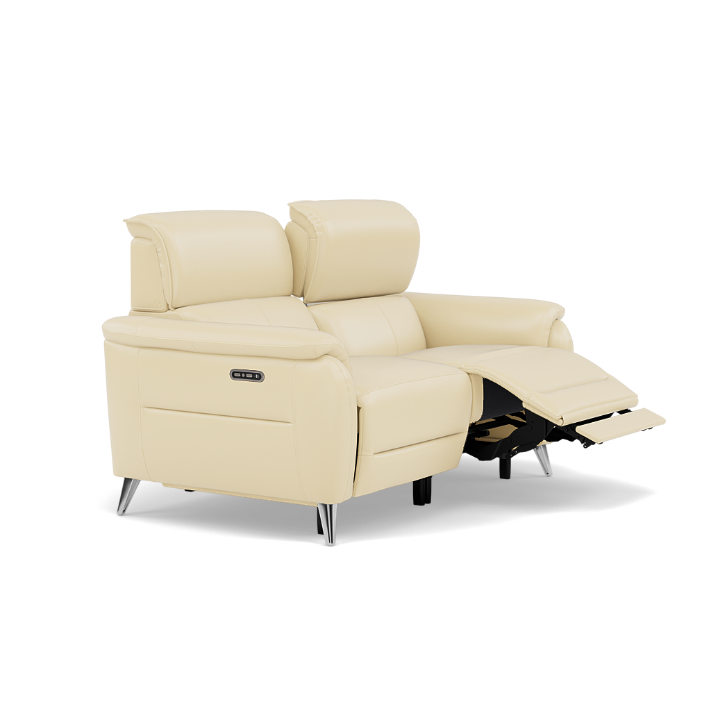 Sol 2 Seater Recliner Sofa - 2 Seater Power Recliner Sofa with Head Tilt Cat 60 — Cat-60/02 Montana Cool Cream, gallery image 1