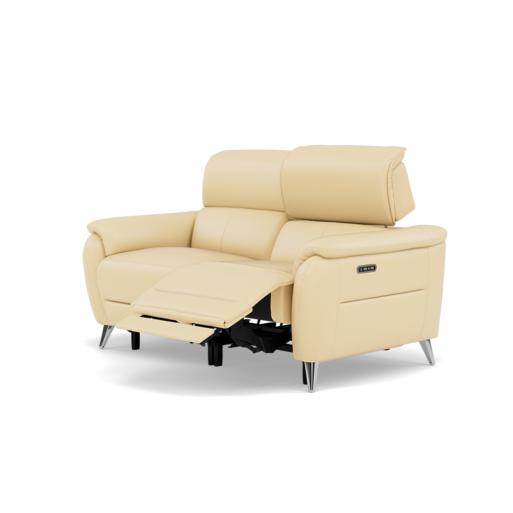 Sol 2 Seater Recliner Sofa - 2 Seater Power Recliner Sofa with Head Tilt Cat 60 — Cat-60/04 Montana Vanilla Cream, gallery image 3