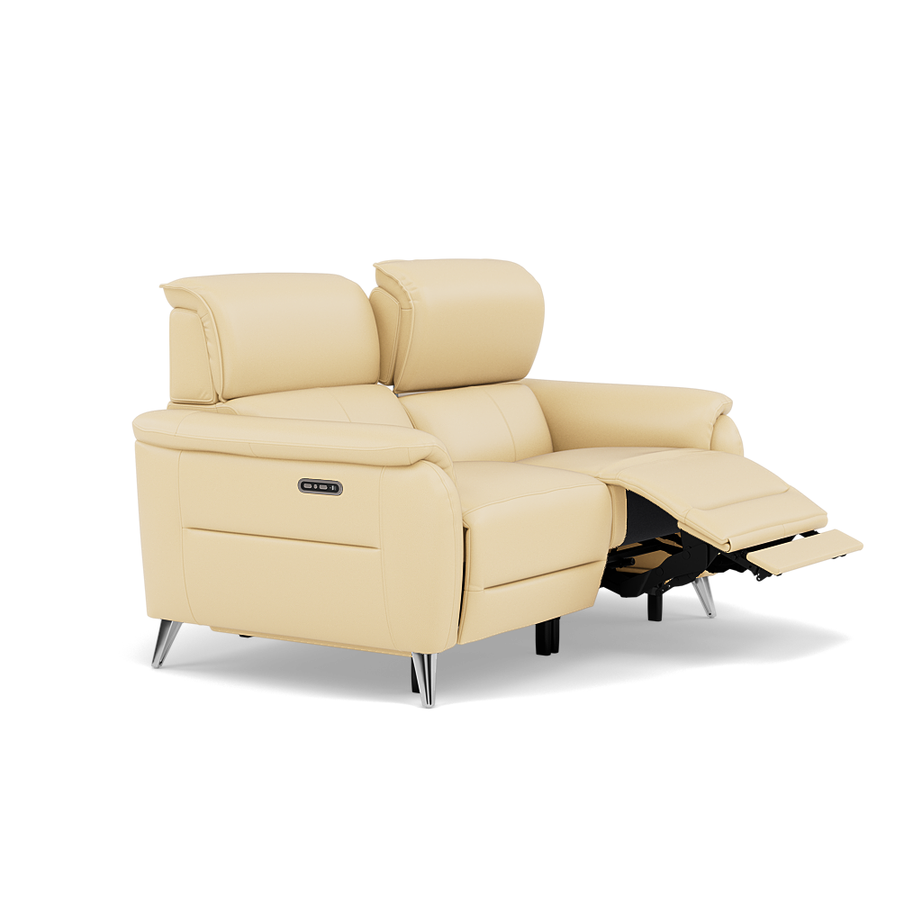 Sol 2 Seater Recliner Sofa - 2 Seater Power Recliner Sofa with Head Tilt Cat 60 — Cat-60/04 Montana Vanilla Cream, gallery image 1