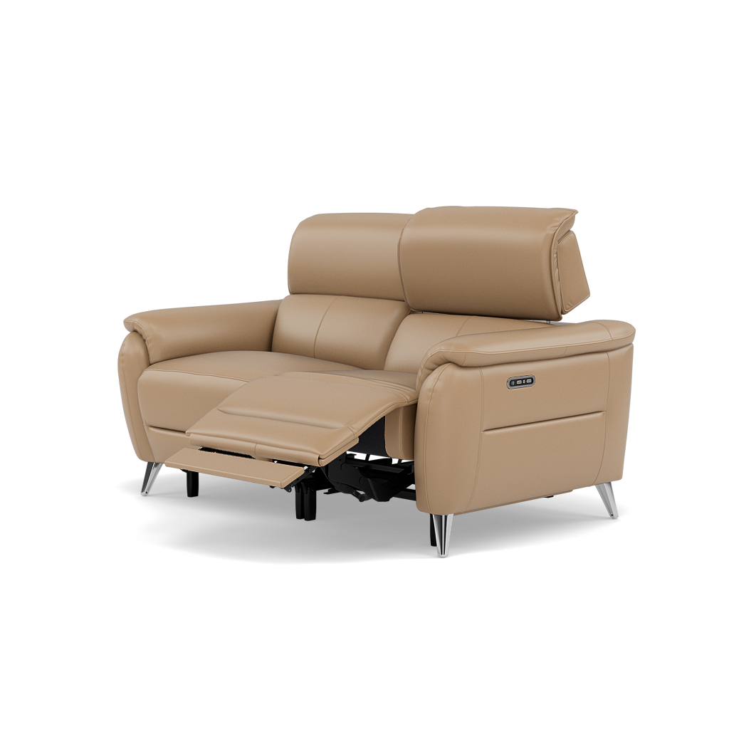 Sol 2 Seater Recliner Sofa - 2 Seater Power Recliner Sofa with Head Tilt Cat 60 — Cat-60/06 Montana Barley, gallery image 3
