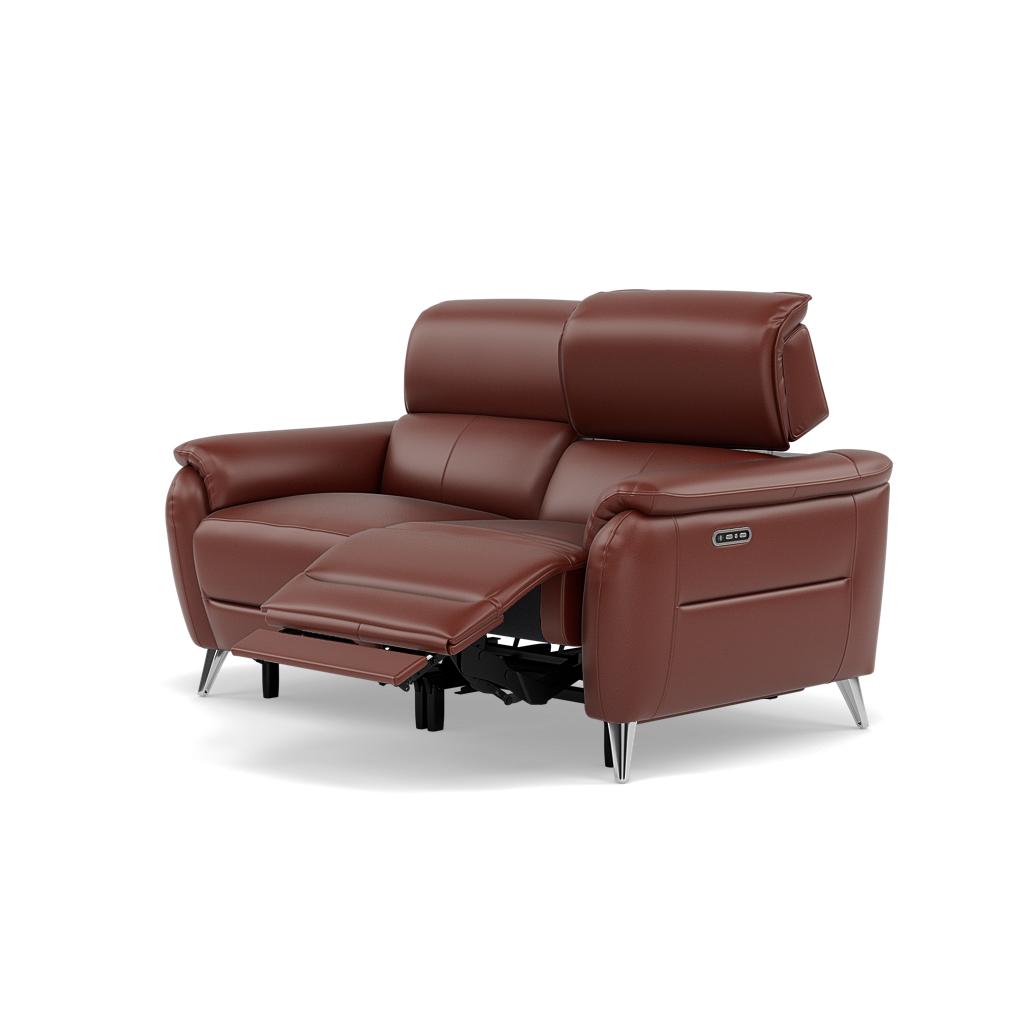 Sol 2 Seater Recliner Sofa - 2 Seater Power Recliner Sofa with Head Tilt Cat 60 — Cat-60/07 Montana Butterscotch, gallery image 3
