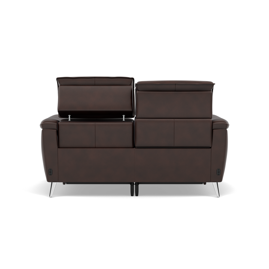 Sol 2 Seater Recliner Sofa - 2 Seater Power Recliner Sofa with Head Tilt Cat 60 — Cat-60/08 Montana Chocolate, gallery image 2