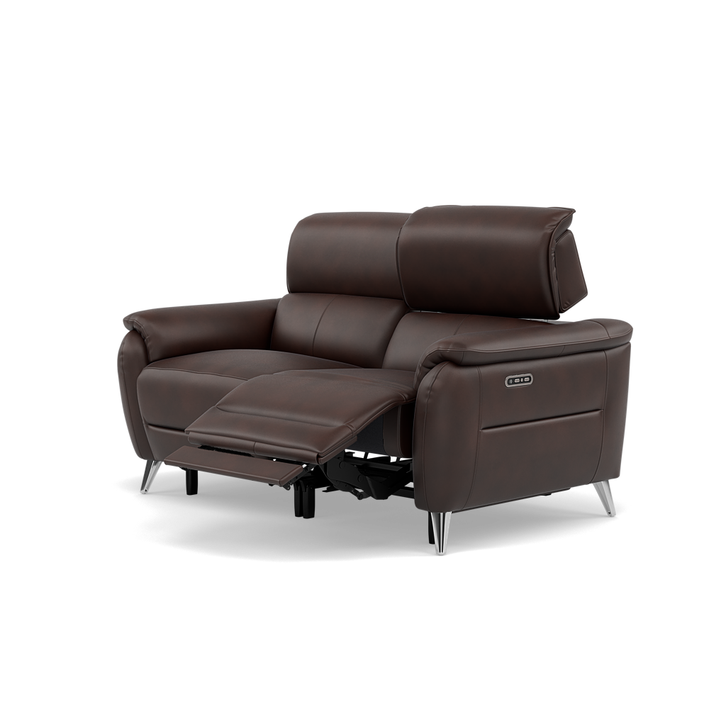 Sol 2 Seater Recliner Sofa - 2 Seater Power Recliner Sofa with Head Tilt Cat 60 — Cat-60/08 Montana Chocolate, gallery image 3