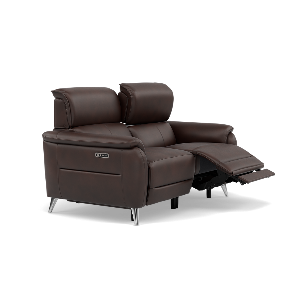 Sol 2 Seater Recliner Sofa - 2 Seater Power Recliner Sofa with Head Tilt Cat 60 — Cat-60/08 Montana Chocolate, gallery image 1