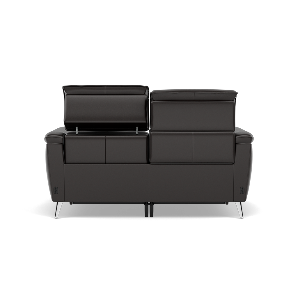 Sol 2 Seater Recliner Sofa - 2 Seater Power Recliner Sofa with Head Tilt Cat 60 — Cat-60/09 Montana Black Coffee, gallery image 2