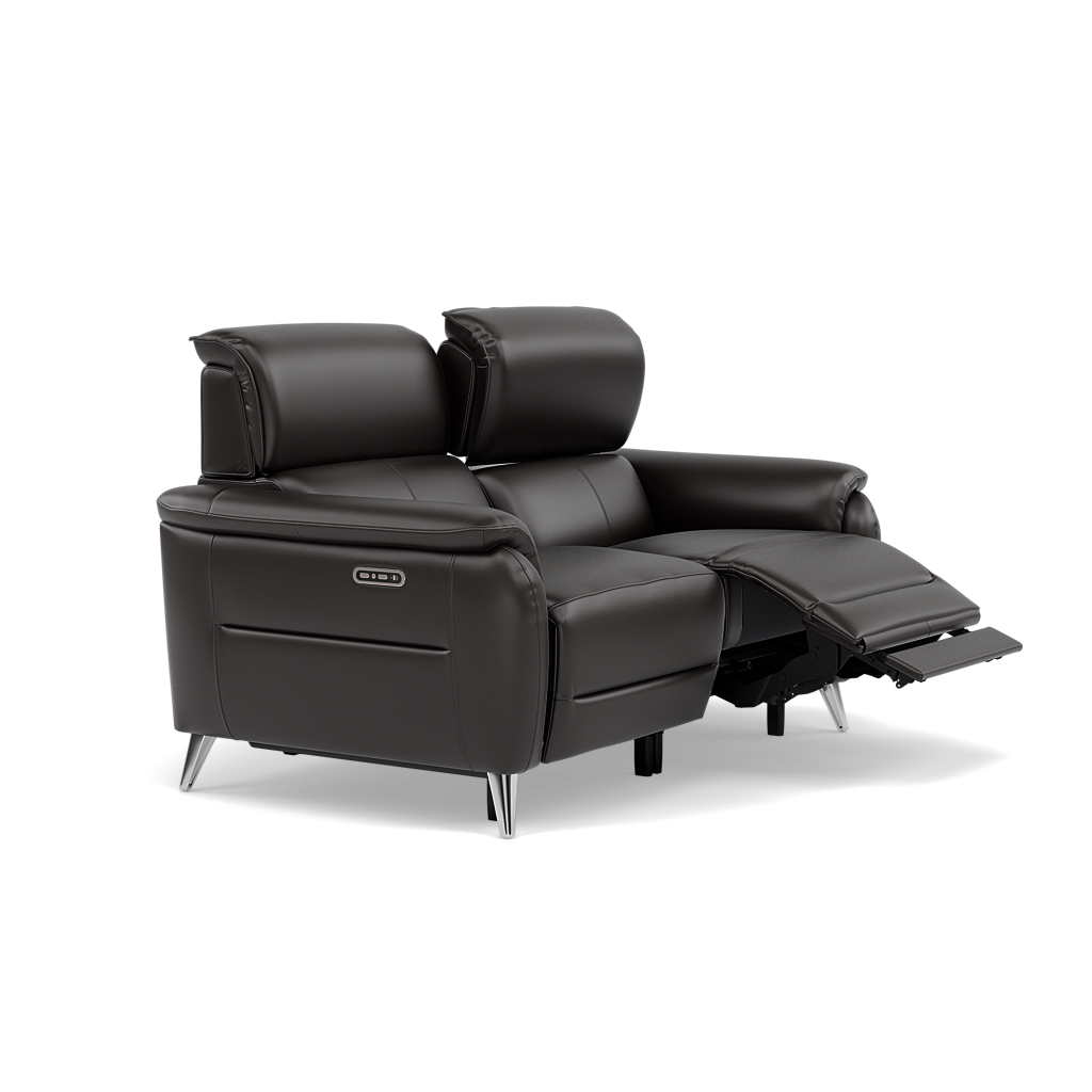 Sol 2 Seater Recliner Sofa - 2 Seater Power Recliner Sofa with Head Tilt Cat 60 — Cat-60/09 Montana Black Coffee, gallery image 1