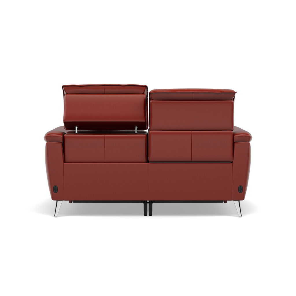 Sol 2 Seater Recliner Sofa - 2 Seater Power Recliner Sofa with Head Tilt Cat 60 — Cat-60/11 Montana Flame, gallery image 2
