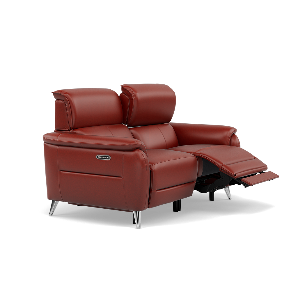 Sol 2 Seater Recliner Sofa - 2 Seater Power Recliner Sofa with Head Tilt Cat 60 — Cat-60/11 Montana Flame, gallery image 1