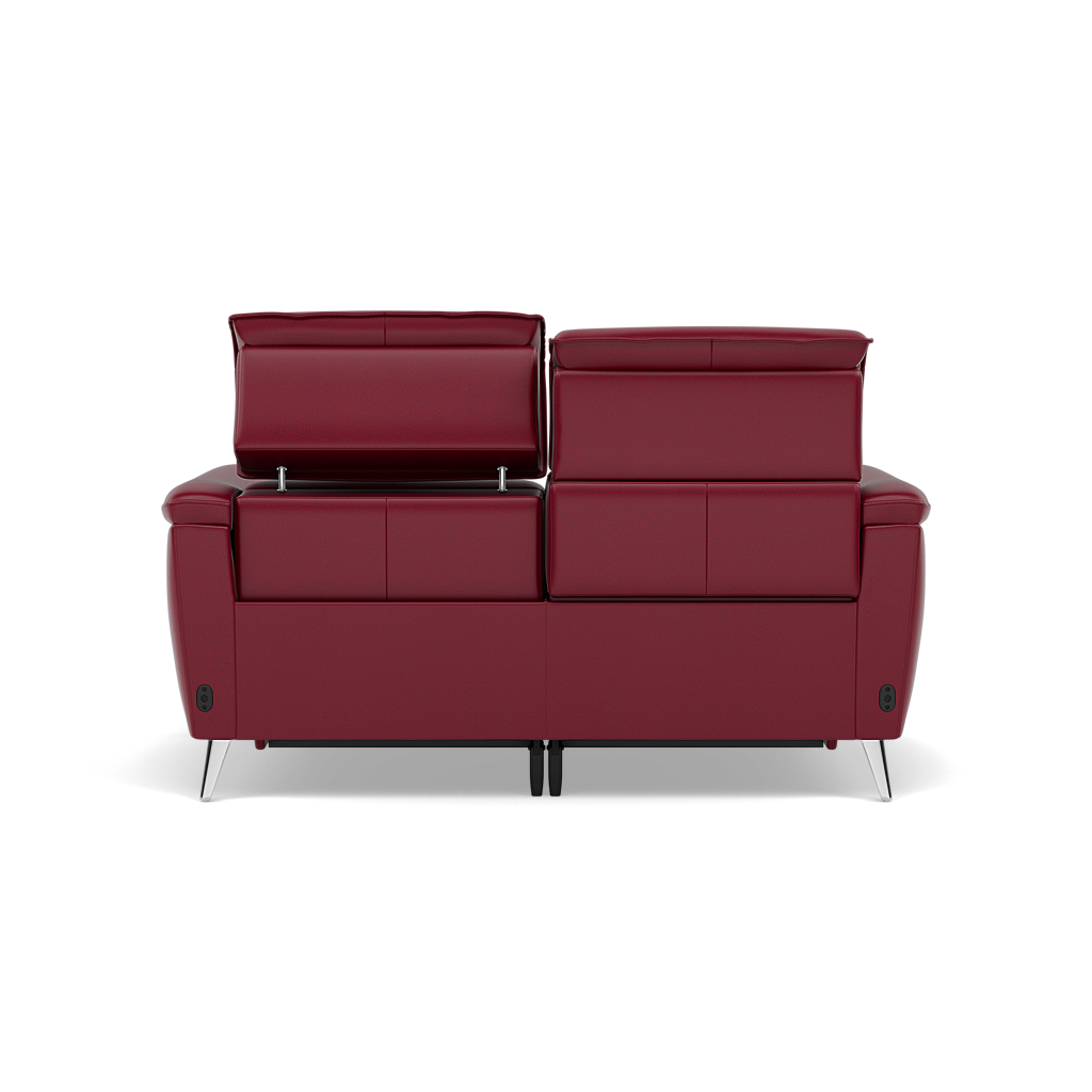 Sol 2 Seater Recliner Sofa - 2 Seater Power Recliner Sofa with Head Tilt Cat 60 — Cat-60/13 Montana Cranberry, gallery image 2