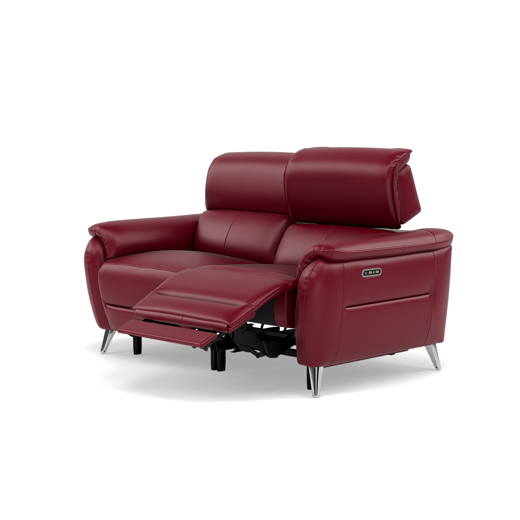Sol 2 Seater Recliner Sofa - 2 Seater Power Recliner Sofa with Head Tilt Cat 60 — Cat-60/13 Montana Cranberry, gallery image 3
