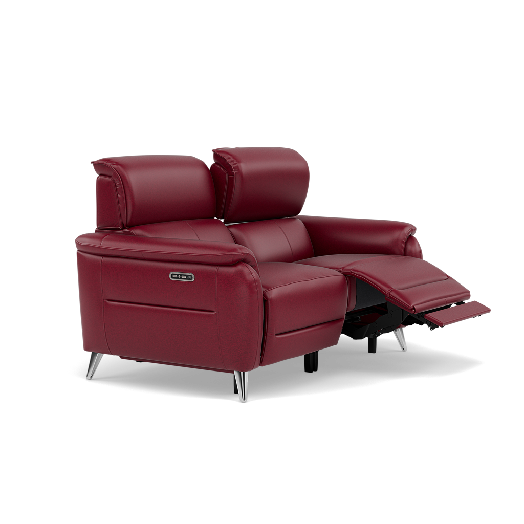 Sol 2 Seater Recliner Sofa - 2 Seater Power Recliner Sofa with Head Tilt Cat 60 — Cat-60/13 Montana Cranberry, gallery image 1