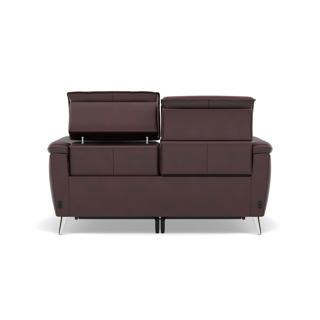Sol 2 Seater Recliner Sofa - 2 Seater Power Recliner Sofa with Head Tilt Cat 60 — Cat-60/15 Montana Ruby, gallery image 2