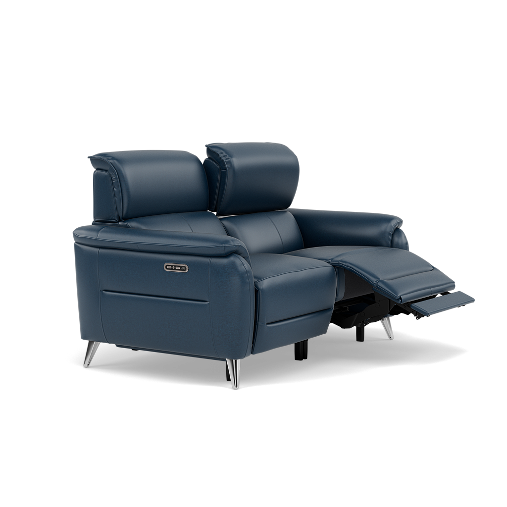 Sol 2 Seater Recliner Sofa - 2 Seater Power Recliner Sofa with Head Tilt Cat 60 — Cat-60/17 Montana Ocean, gallery image 1
