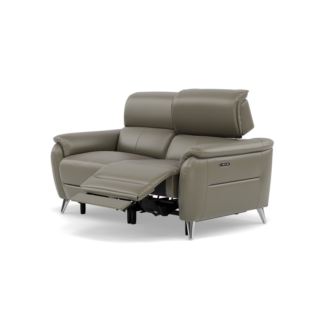 Sol 2 Seater Recliner Sofa - 2 Seater Power Recliner Sofa with Head Tilt Cat 60 — Cat-60/20 Montana Pewter, gallery image 3