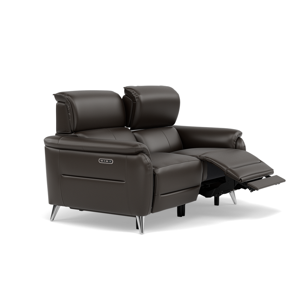 Sol 2 Seater Recliner Sofa - 2 Seater Power Recliner Sofa with Head Tilt Cat 60 — Cat-60/21 Montana Storm, gallery image 1