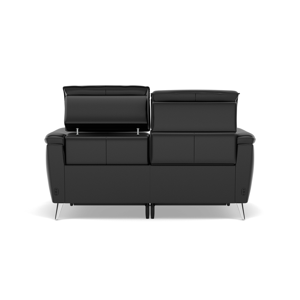 Sol 2 Seater Recliner Sofa - 2 Seater Power Recliner Sofa with Head Tilt Cat 60 — Cat-60/22 Montana Jet Black, gallery image 2