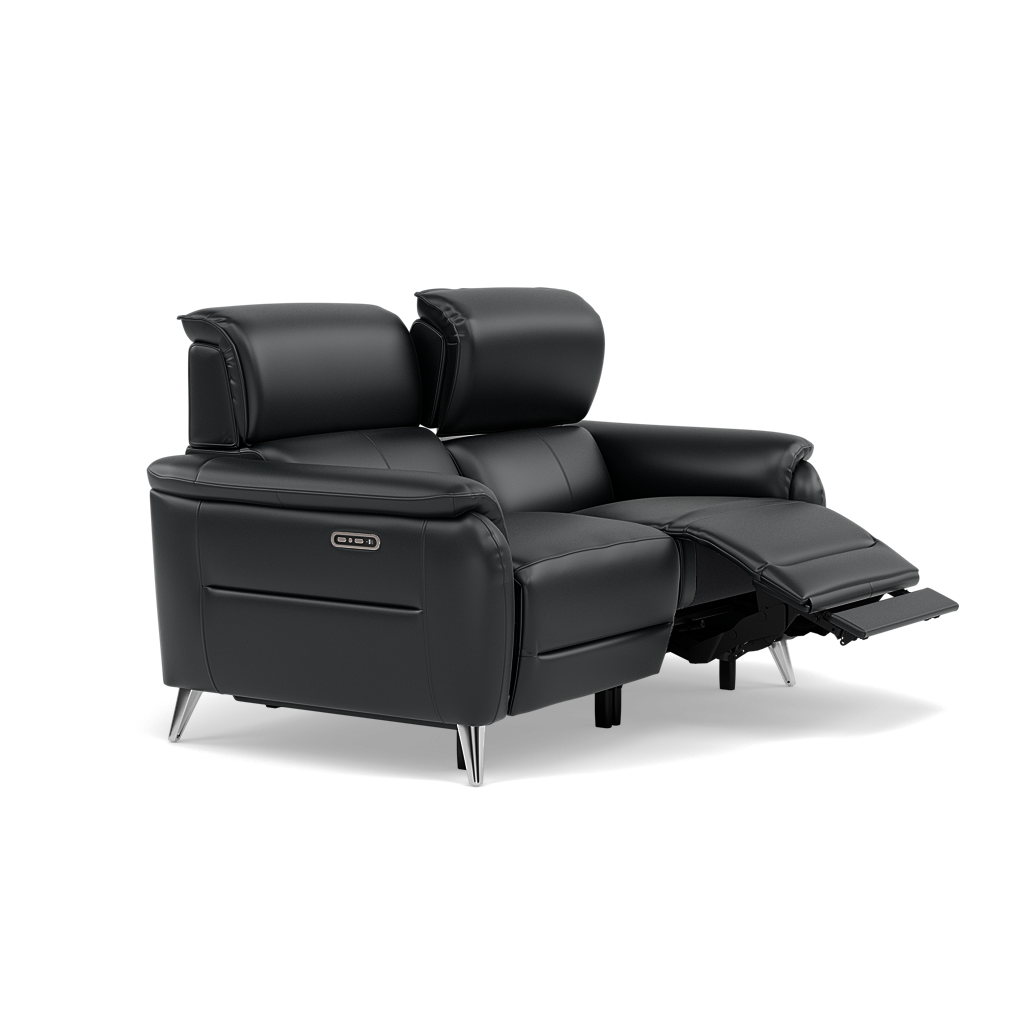 Sol 2 Seater Recliner Sofa - 2 Seater Power Recliner Sofa with Head Tilt Cat 60 — Cat-60/25 Montana Charcoal, gallery image 1