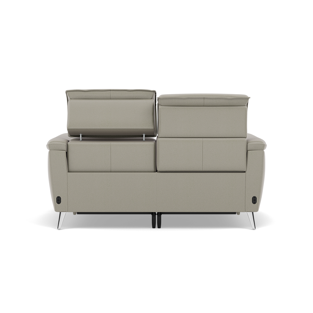 Sol 2 Seater Recliner Sofa - 2 Seater Power Recliner Sofa with Head Tilt Cat 60 — Cat-60/28 Montana New Grey, gallery image 2