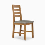 Solvi Dining Chair - Dining Chair Oak / Linen - Linen Chairs Sterling Home 3