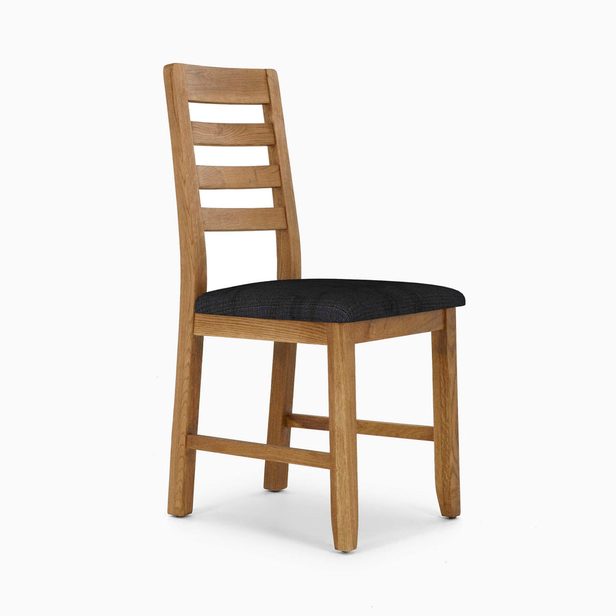 Solvi Pair of Oak/Steel Grey Dining Chairs - Dining Chair - Pair Oak / Steel Sterling Home 2