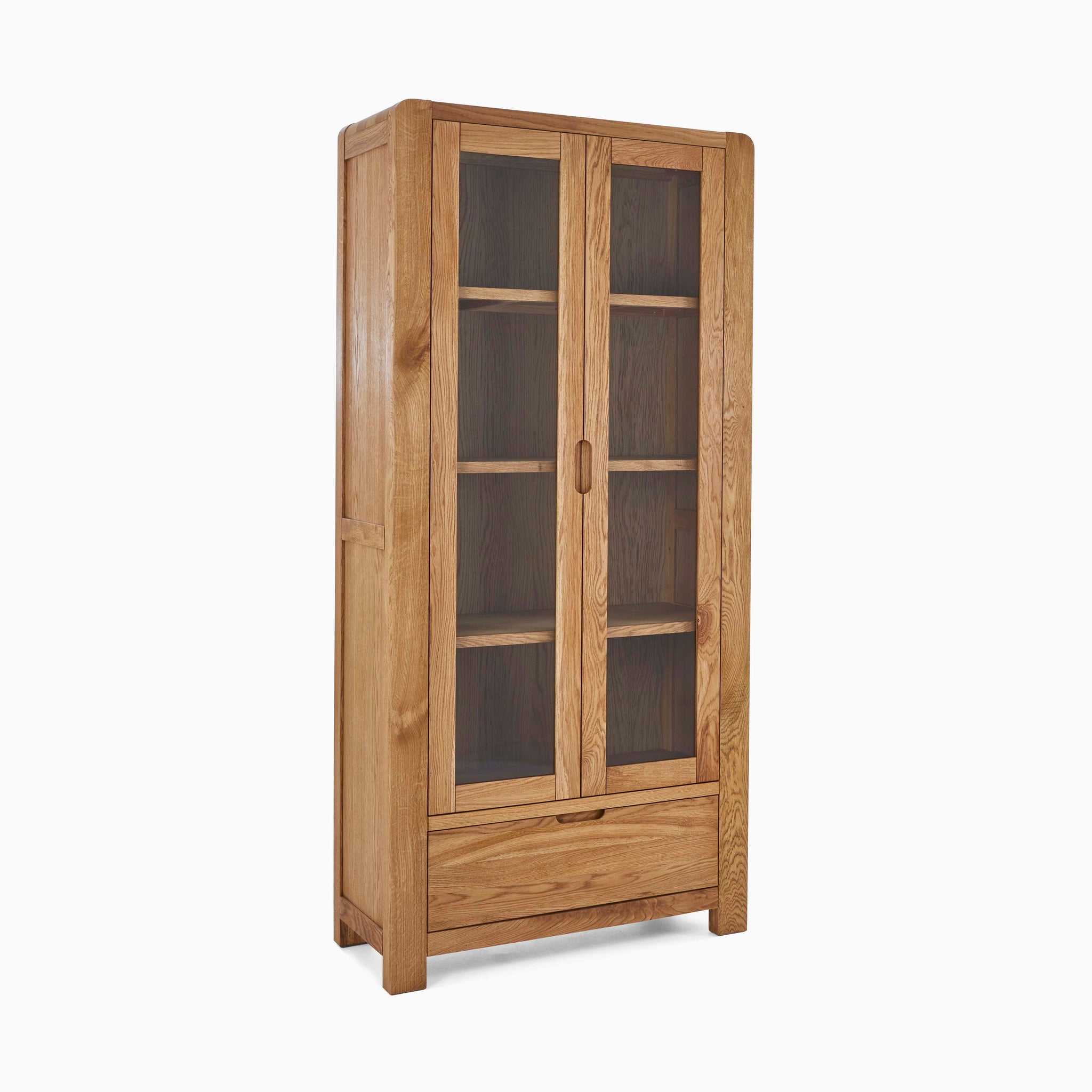 Solvi Display Cabinet - Display Cabinet Solid Oak / Oak Veneer Storage Sterling Home 1
