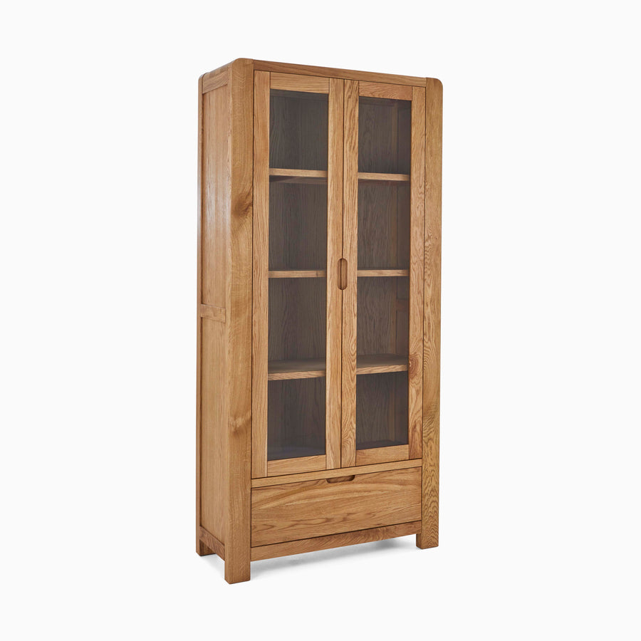 Solvi Display Cabinet - Display Cabinet Solid Oak / Oak Veneer Storage Sterling Home 1