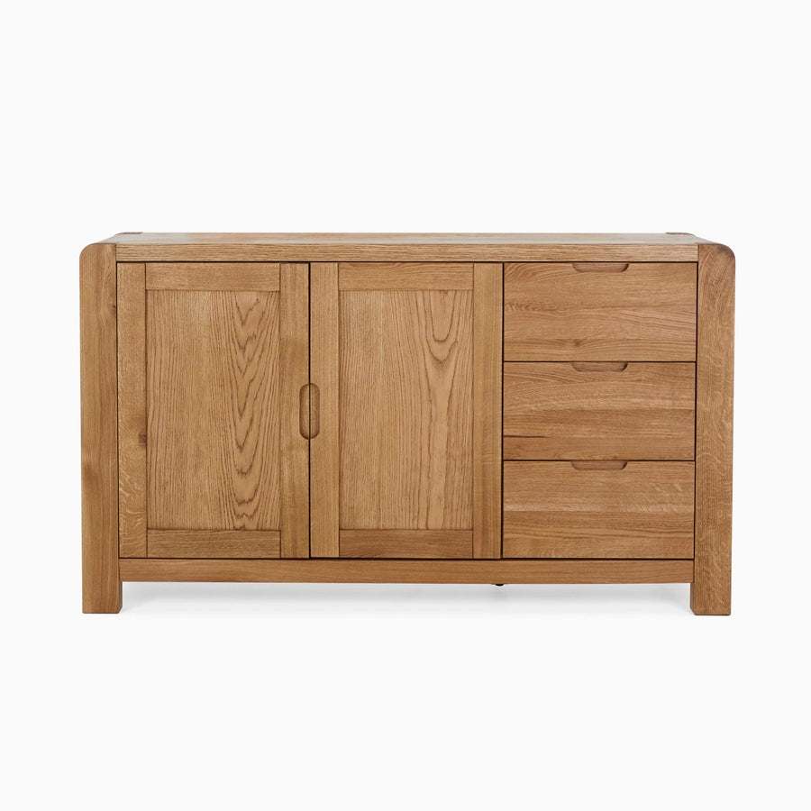Solvi Large Sideboard - Large Sideboard Solid Oak / Oak Veneer Storage Sterling Home 1