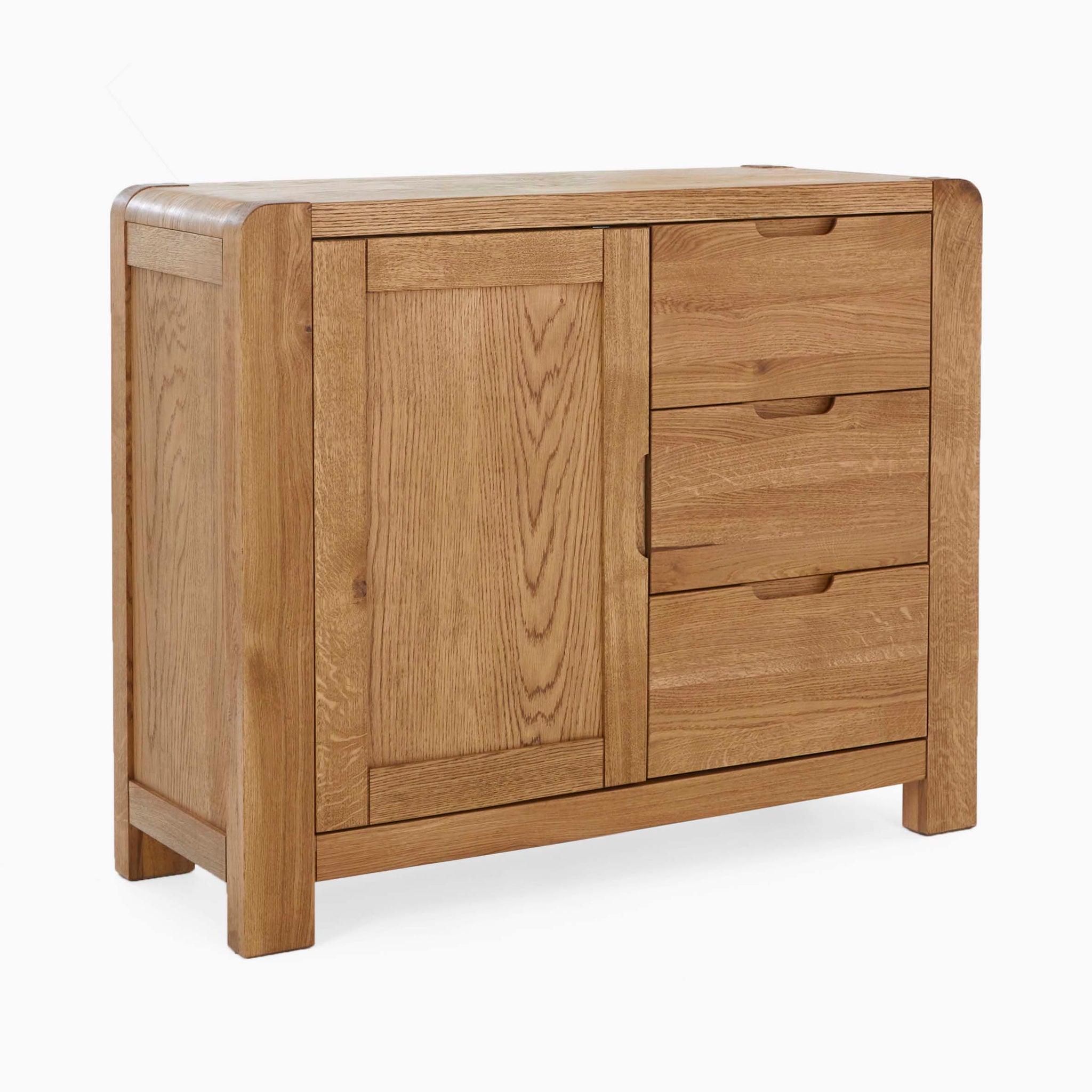Solvi Small Sideboard - Small Sideboard Solid Oak / Oak Veneer Storage Sterling Home 1