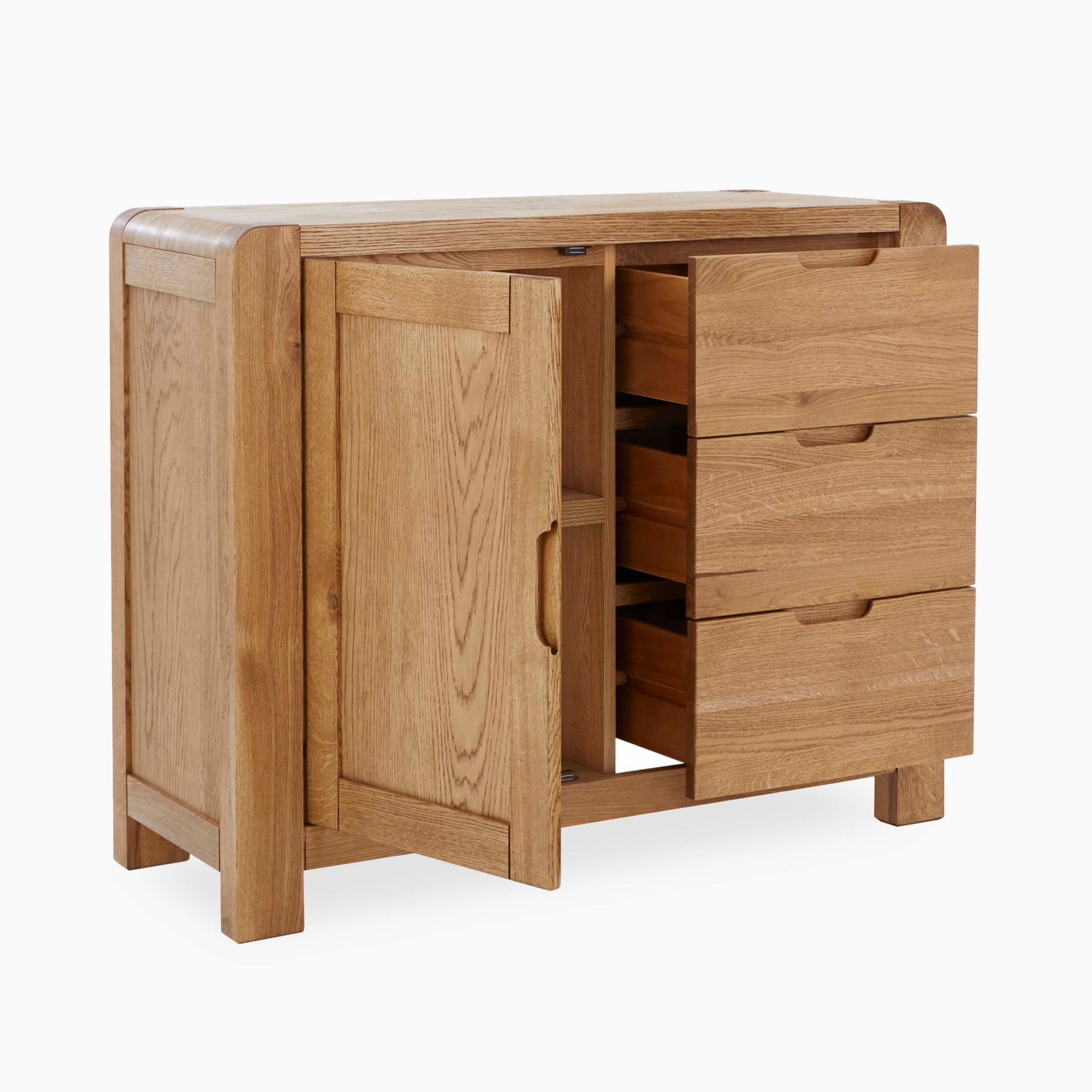 Solvi Small Sideboard - Small Sideboard Solid Oak / Oak Veneer Storage Sterling Home 2